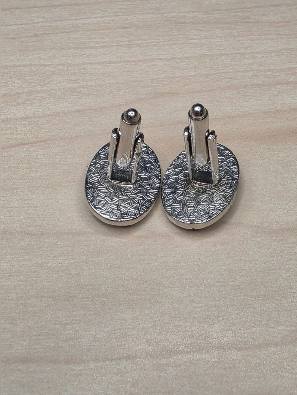 Oval Horse Head Cufflinks Western Equestrian Steampunk Silver-Tone